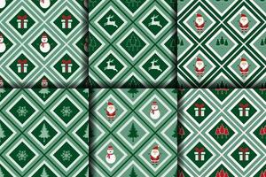 kerst naadloze patrooncollectie met geometrische vormen vector