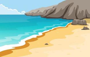 prachtige panorama strand landschap illustratie vector