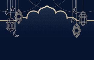 islamitische Arabische lantaarn voor ramadan kareem eid mubarak achtergrond vector