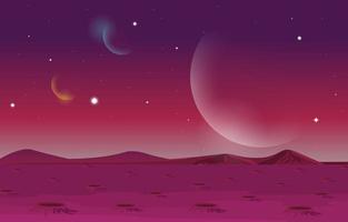 landschapsoppervlak van science fiction fantasie planeet illustratie vector