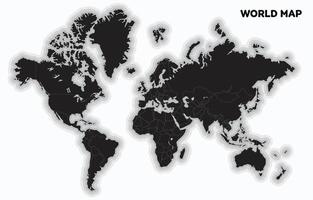 wereld kaart in zwart en wit vector