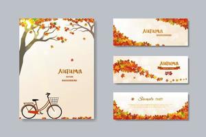 verzameling van natuur herfst verkoop banner met kleurrijke bladeren vector