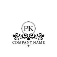 brief pk bloemen logo ontwerp. logo voor Dames schoonheid salon massage kunstmatig of spa merk vector