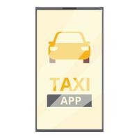 taxi app icoon tekenfilm vector. auto telefoon telefoontje vector