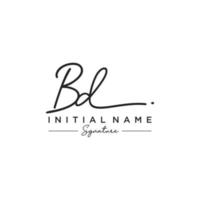 brief bd handtekening logo sjabloon vector