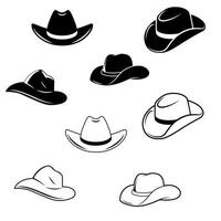 cowboy hoed icoon vector set. west illustratie teken verzameling. Texas symbool of logo.