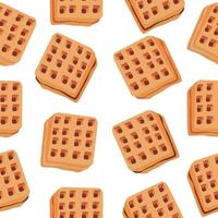 naadloos patroon van wafels met divers vullingen. vector illustratie van wafels, gebakjes voor ontbijt, zoet snacks.