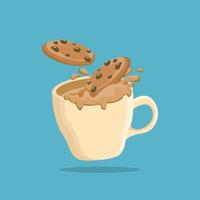 chocola melk met biscuit vector illustratie
