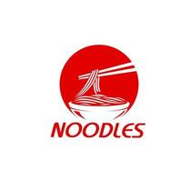 Japans keuken restaurant, ramen noedels icoon vector