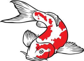 vector illustratie van een Japans of Chinese geïnspireerd koi karper vis