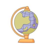 globe cartoon doodle hand getekend concept kawaii vectorillustratie vector