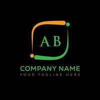 ab brief logo creatief ontwerp. een uniek ontwerp. vector