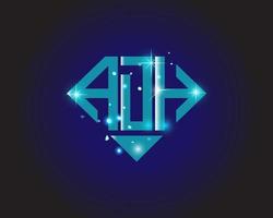 adh brief logo creatief ontwerp. adh uniek ontwerp. vector