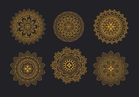 bloemen mandala ornament set vector