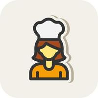 chef vrouw vector icoon ontwerp