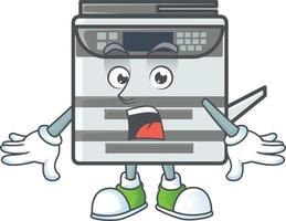 professioneel kantoor kopieerapparaat mascotte icoon ontwerp vector