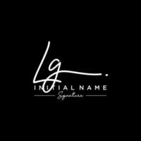 brief lg handtekening logo sjabloon vector