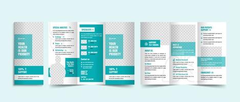 medisch Gezondheid zorg drievoud brochure ontwerp sjabloon vector