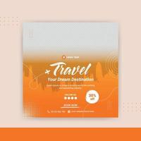 sjabloon voor spandoek voor sociale media voor reizen vector