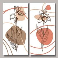 hand- getrokken bloem abstract achtergrond verzameling vector