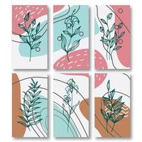 hand- getrokken bloem abstract behang verzameling vector