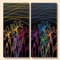 hand- getrokken bloem abstract behang verzameling vector