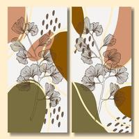 hand- getrokken bloem abstract achtergrond verzameling vector