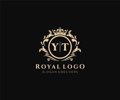 eerste yt brief luxueus merk logo sjabloon, voor restaurant, royalty, boetiek, cafe, hotel, heraldisch, sieraden, mode en andere vector illustratie.