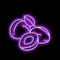 Pruim Purper plak bundel neon gloed icoon illustratie vector