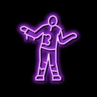 onheil zombie neon gloed icoon illustratie vector