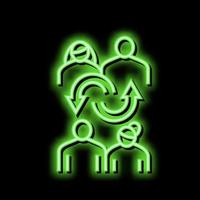 Open adoptie neon gloed icoon illustratie vector