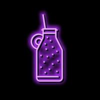 melk smoothie fruit sap voedsel neon gloed icoon illustratie vector