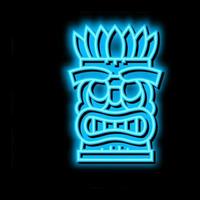 tiki masker neon gloed icoon illustratie vector