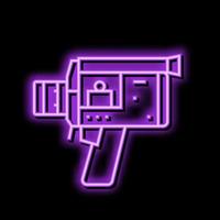 video camera retro apparaatje neon gloed icoon illustratie vector