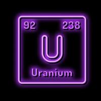 uranium chemisch element neon gloed icoon illustratie vector