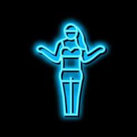 gebruind vrouw neon gloed icoon illustratie vector