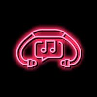 muziek- hoofdtelefoons neon gloed icoon illustratie vector