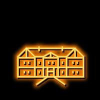 Tudor huis neon gloed icoon illustratie vector