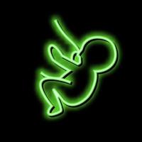 voeden baby Bij verzoek neon gloed icoon illustratie vector