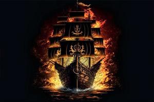 piraat schip achtergrond vector