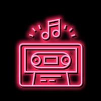 audio gids cassette neon gloed icoon illustratie vector
