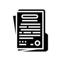 voorwaarden staat papier document glyph icoon vector illustratie
