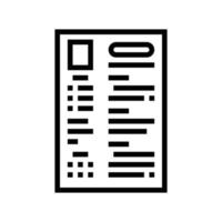 hervat papier document lijn icoon vector illustratie