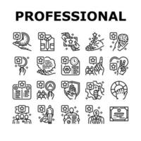 professioneel arbeider persoon baan pictogrammen reeks vector