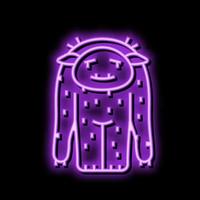 beest monster buitenaards wezen neon gloed icoon illustratie vector