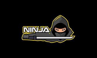 e-sport Ninja mascotte karakter logo vector