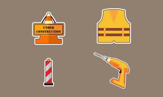 bouw uitrusting sticker pictogrammen vector