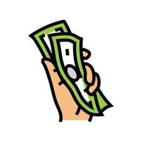 uitwisseling geld hand- kleur icoon vector illustratie