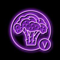 vitamine broccoli neon gloed icoon illustratie vector