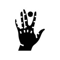 inkomen munt hand- glyph icoon vector illustratie